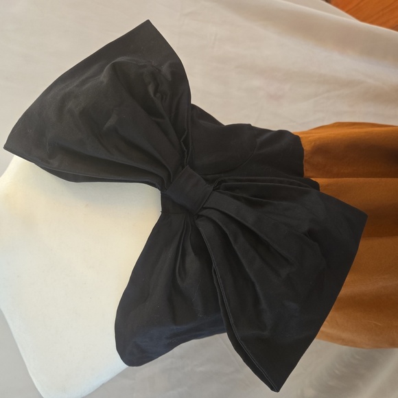 Anthropologie × Hutch Black Motif Bow Tie Strapless Ruffled Maxi Dress Size 16 - Picture 3 of 16